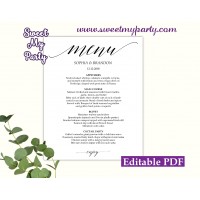 Calligraphy menu cards template, Modern menu card template, (27a)